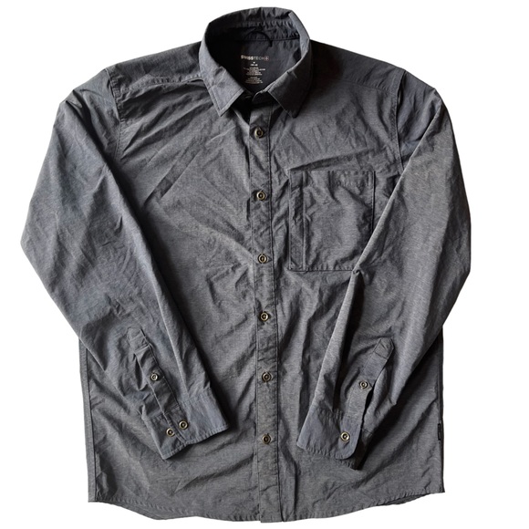 Swiss Tech Mens Charcoal L/S Button Shirt M 38-40 Style# SM48Y120 - Picture 2 of 13